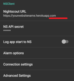 URL-адрес клиента Nightscout